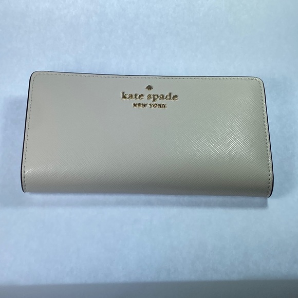 Kate Spade  Staci Large Slim Bifold Wallet In White - Picture 8 of 11
